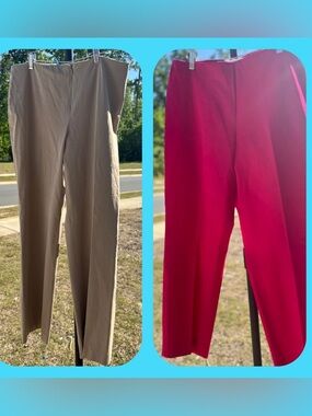 Doncaster Size 14 Pants Bundle Khaki & Fuschia Career Chic Barbie Pink